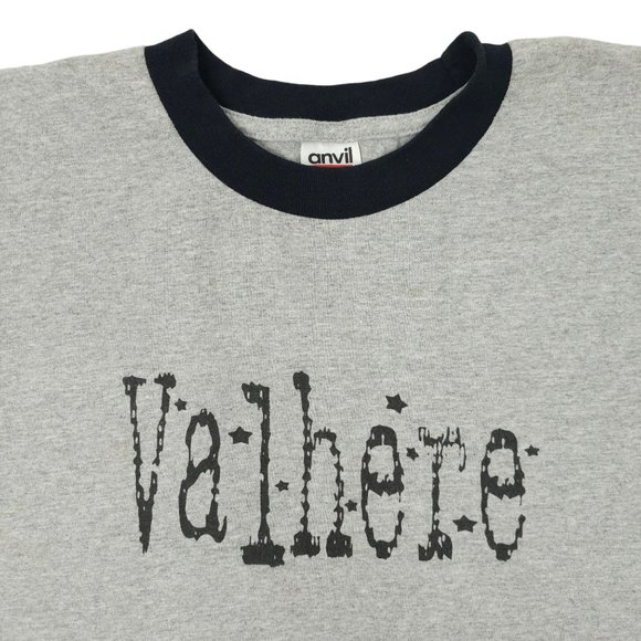 Anvil Valhere Ringer Tee T Shirt Mens XL Crew Neck Gray Black Trim Rock Band - Picture 6 of 16